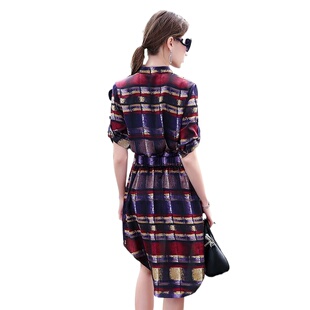 中腰单排扣不规则裙女韩版 袖 化私人定制2089欧美五分衬衫 奈昕个性