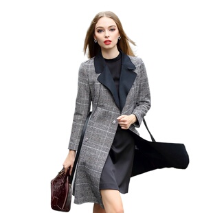 coat冬款 94242 女式 韩版 领毛呢外套潮 奈昕正品 一粒扣西装 高档货