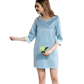 化私人定制 25024 new 奈昕个性 dress时髦简约纯色拼接修身 短裙连