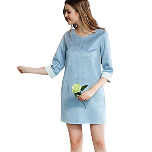 dress时髦简约纯色拼接修身 奈昕个性 new 25024 短裙连 化私人定制