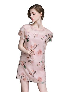 奈昕让您穿着漂亮个性化私人订制 22322 new dress情人节短袖网纱