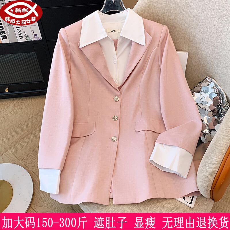 300斤大码女西装上衣270胖mm