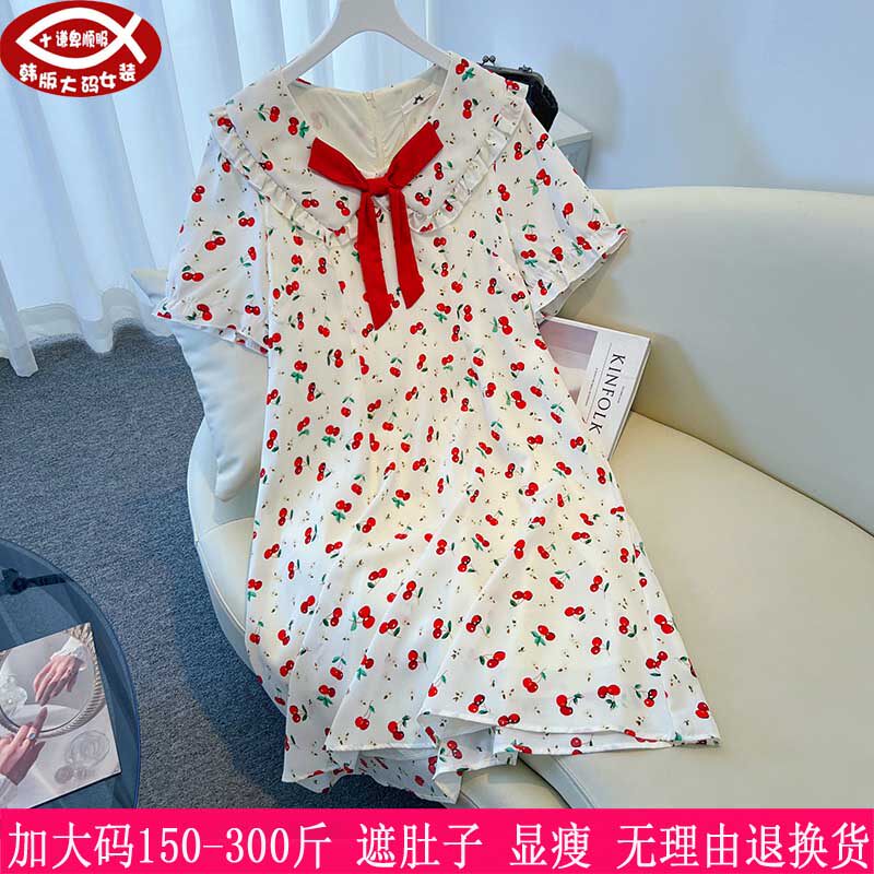 胖mm甜美娃娃领显瘦小清新连衣裙