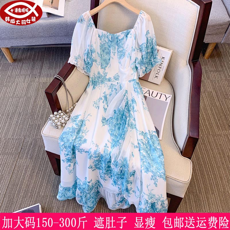 大码女装雪纺连衣裙300斤长裙