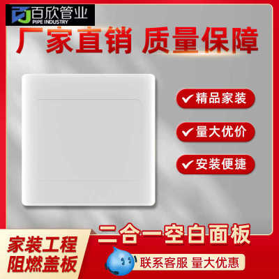 86型空白面板双用开关插座白板