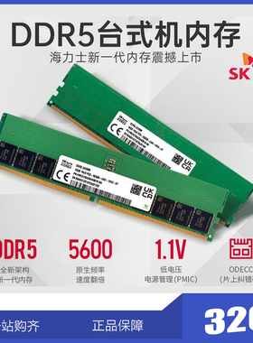 SK 海力士 16G DDR5 32G 5600 4800 8G UDIMM 台式机 5代16G内存