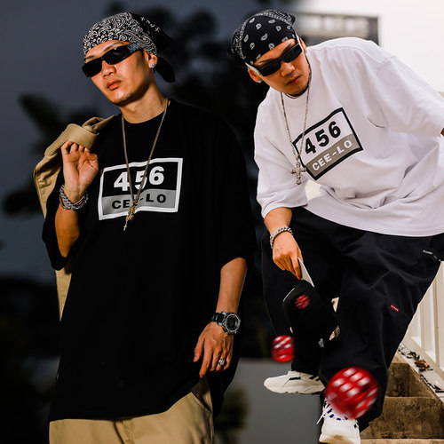 短袖美式休闲小领口T恤肥大宽松