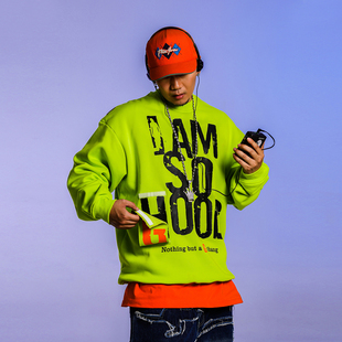 ACUSA好孩子与坏家伙魔术贴变换字母G印花圆领摇粒绒卫衣匪帮文化