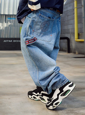 ACUSA JEANS 633版型工装重磅长裤压花洗水肥大牛仔裤裤牛仔男