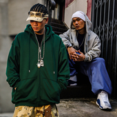 ACUSA复古嘻哈拉链帽衫 外套卫衣街头肥大宽松基础款 摇粒绒春秋冬