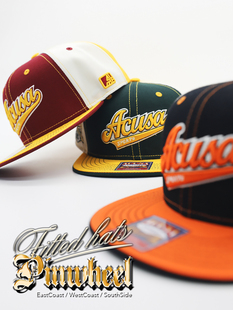 ACUSA加州三色复古全封HIPHOP风车花瓣棒球帽撞色拼接立体刺绣男