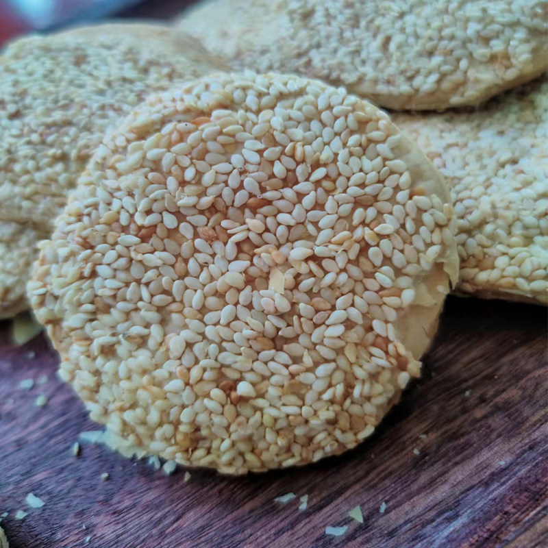 干酥烧饼独立小包装整箱即食烘烤芝麻饼500g包邮涿州特产手工制作