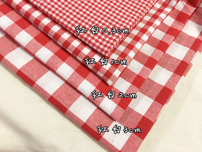 diy纯棉黑白衬衣格子布料