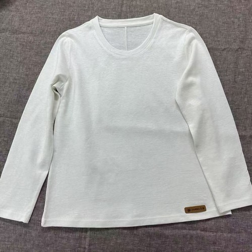 汉麻 圆领白色打底衫 小白T 高克重 针织衫