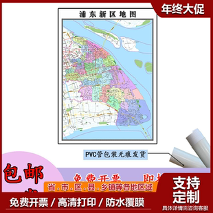 浦东新区交通地图1.1m上海市行政信息路线划分高清防水贴图新款