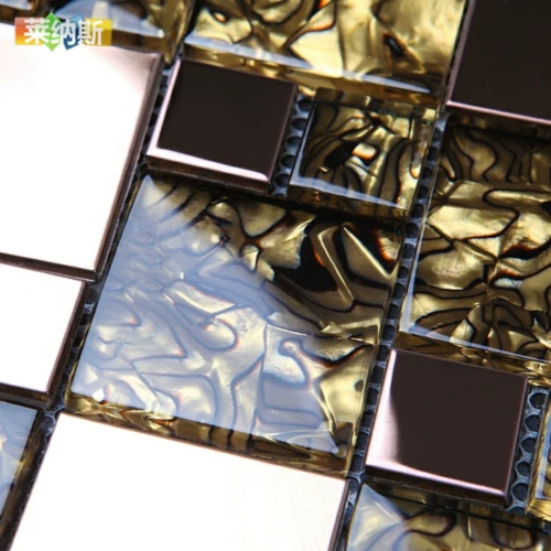 Металлическая стеклянная мозаика, головоломка, розовое золото