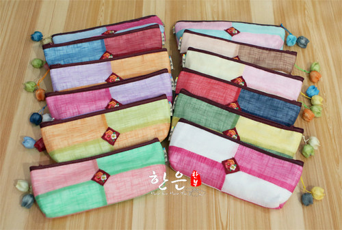 韩国进口面料双面拼色化妆包