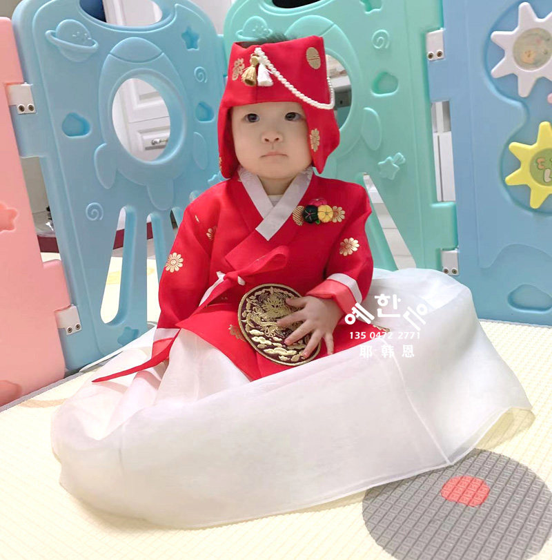 韩国进口韩服女孩高档韩服改良舞台韩服庆典韩服儿童成人款TZ5398