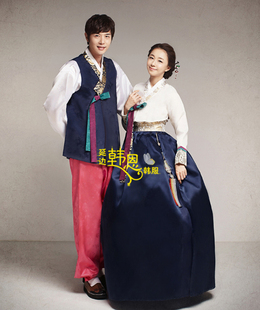 情侣韩服HE 新娘新郎婚礼韩服 NS1219 进口高档韩服面料 韩国原装