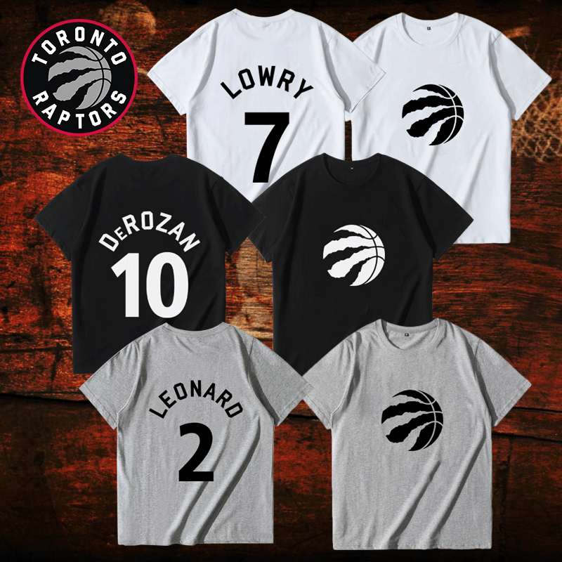 猛龙伦纳德洛瑞德罗赞纯棉篮球运动短袖T恤大码训练透气半袖t恤衫