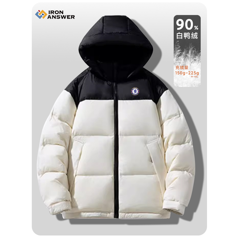 图案定制连帽拆卸训练90白鸭绒