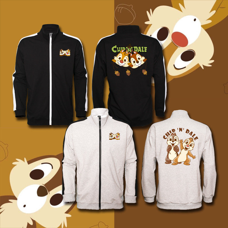 新款动漫卡通花栗鼠运动保暖外套奇奇蒂蒂时尚原宿风开衫立领卫衣