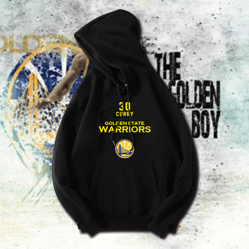 可定制勇士斯蒂芬库里篮球运动外套宽松训练长袖春秋套头连帽卫衣