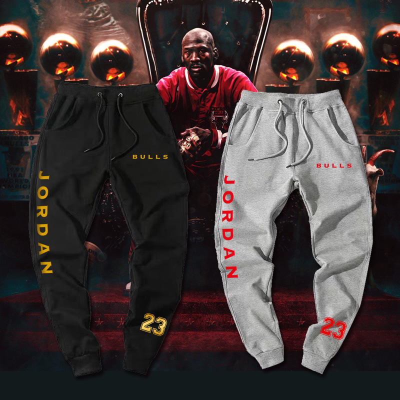 公牛队23号飞人乔帮主丹AIR篮球运动纯棉长裤修身小脚束口卫裤
