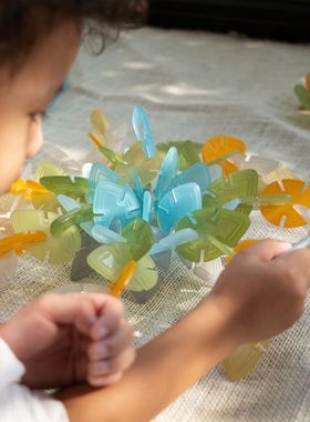 guidecraft儿童自然大片雪花片积木拼装片益智tot stuff拼插玩具