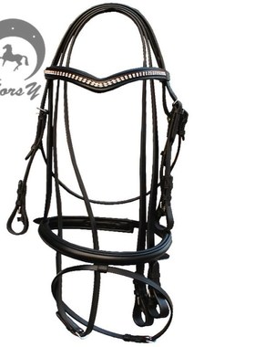 进口Success牛皮水勒缰绳 眉革镶钻 骑马水勒缰 驭马乐园马具马术