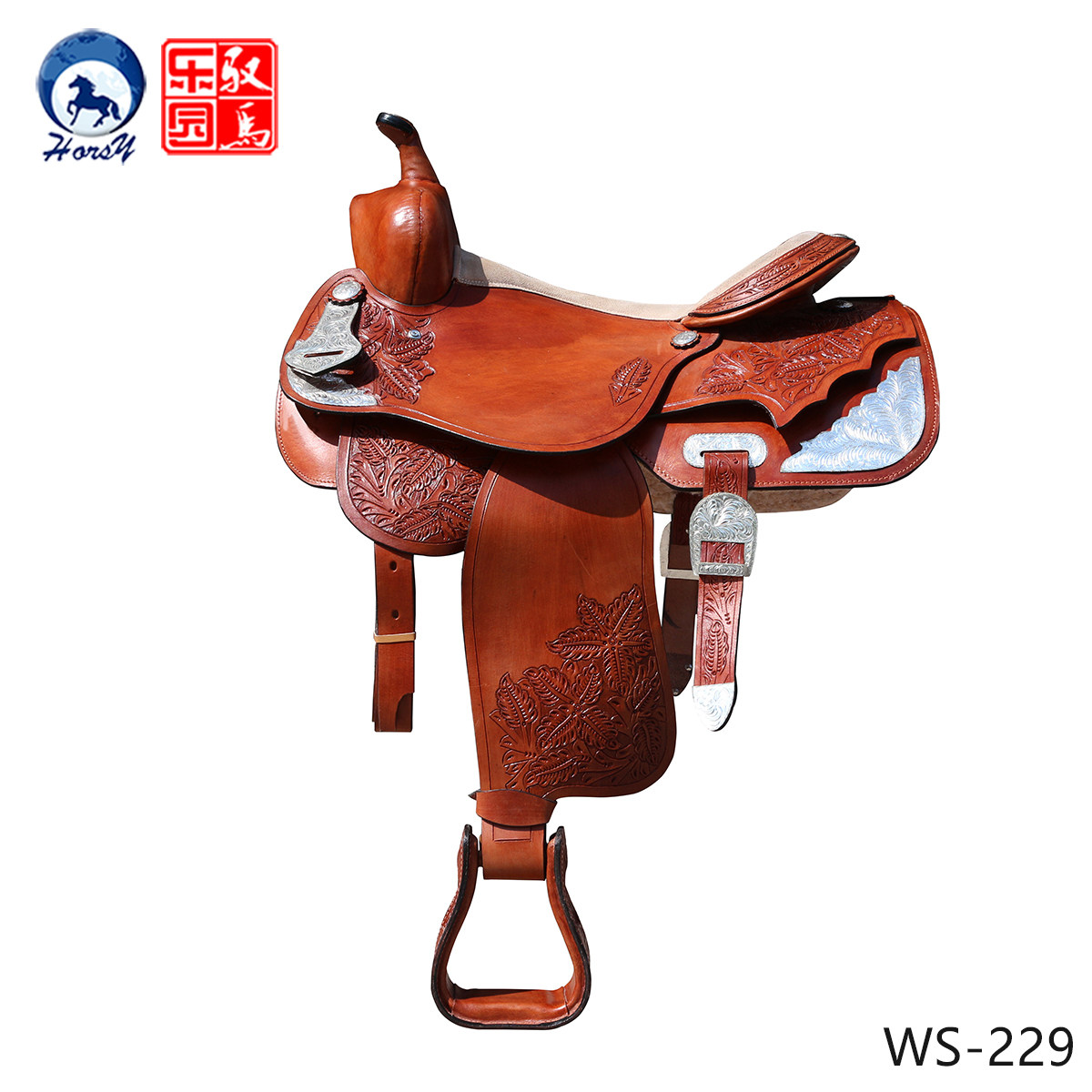 HENDERSON美国进口西部马鞍 手工雕花银饰西部鞍 北京驭马乐园