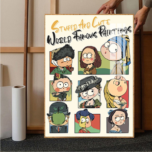 呆萌世界名画系列钻石画新款卡通动漫手工diy十字绣水钻5d高级感