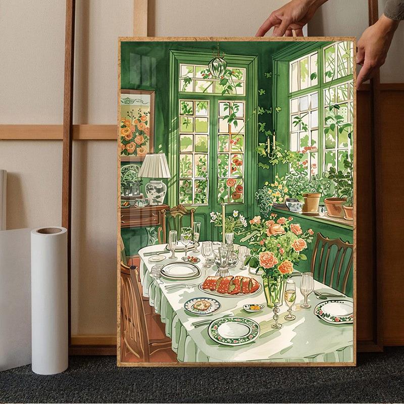 复古餐厅挂画5d钻石画十字绣diy