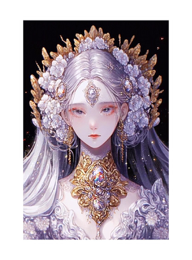 神明少女钻石画高难度满钻带框5D