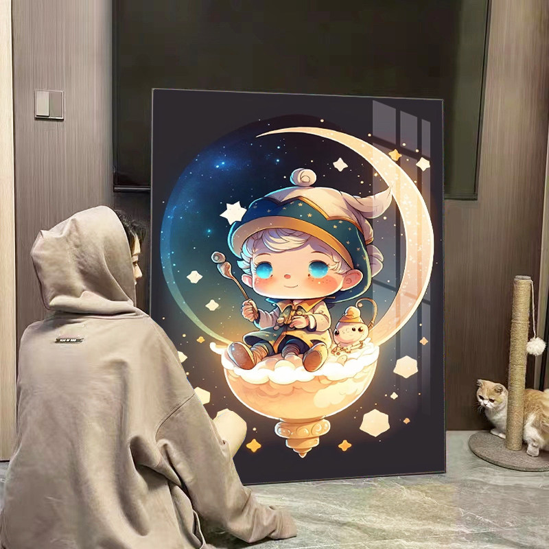 卡通魔法师可爱卡通钻石画小件儿童卧室手工diy益智玩具钻石贴画