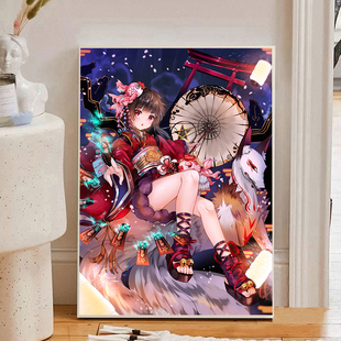 阴阳师卡通动漫钻石画2025新款满钻神乐少女小件手工点贴钻十字绣