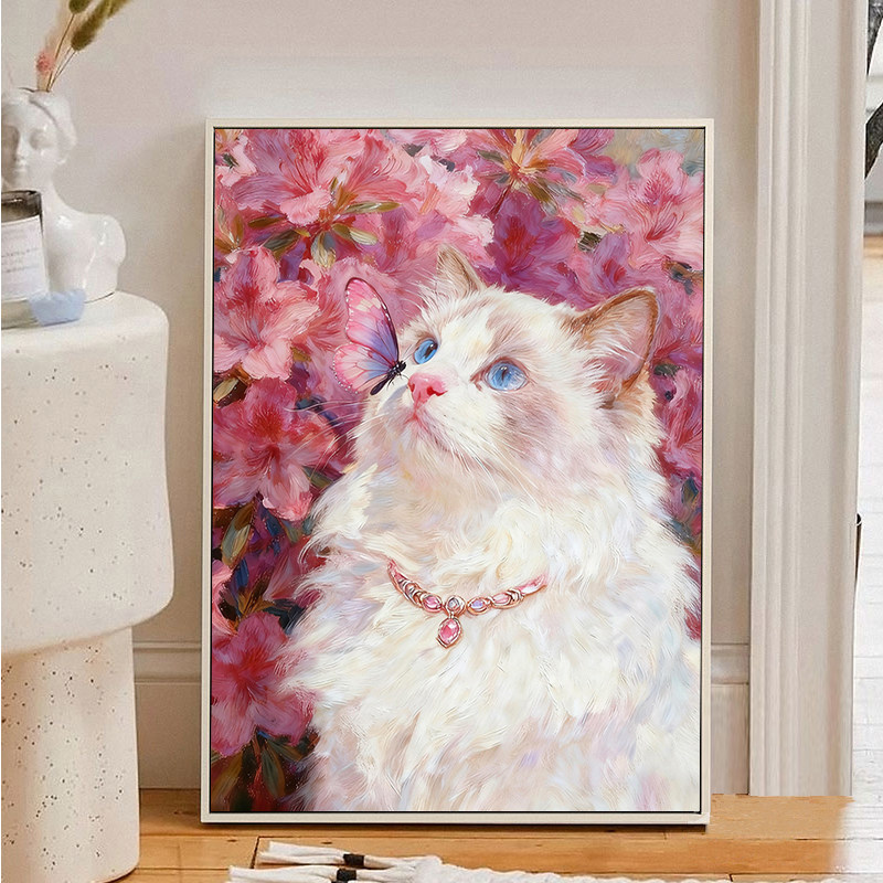 布偶猫数字油画手工diy涂色挂画图片
