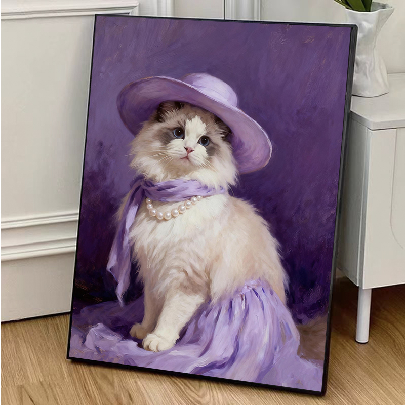 布偶猫数字油画可爱萌宠高难度高颜值手工diy涂色填色丙烯油彩画