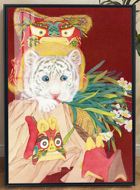 虎头帽小老虎钻石画满钻