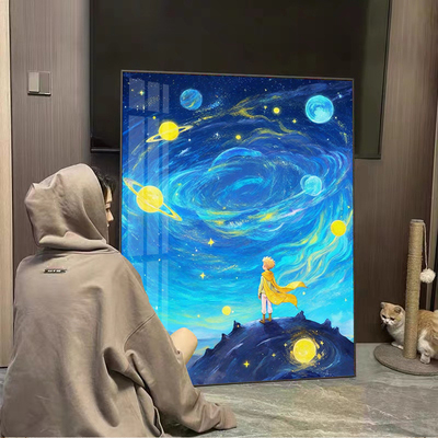 小王子钻石画2025新款卧室玄关高级感星空儿童手工贴钻十字绣带框