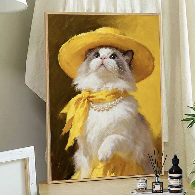 宠物布偶猫数字油画可爱手工diy