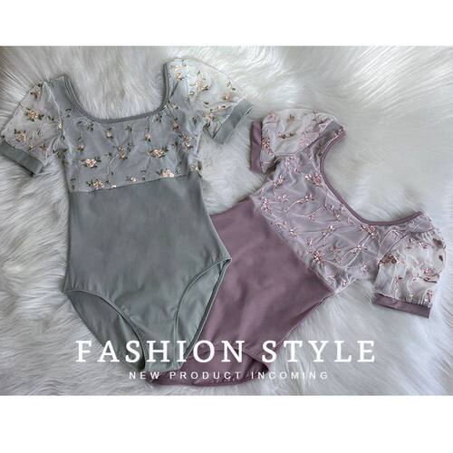 芭蕾舞练功服体操服女成人艺考训练服刺绣连体服