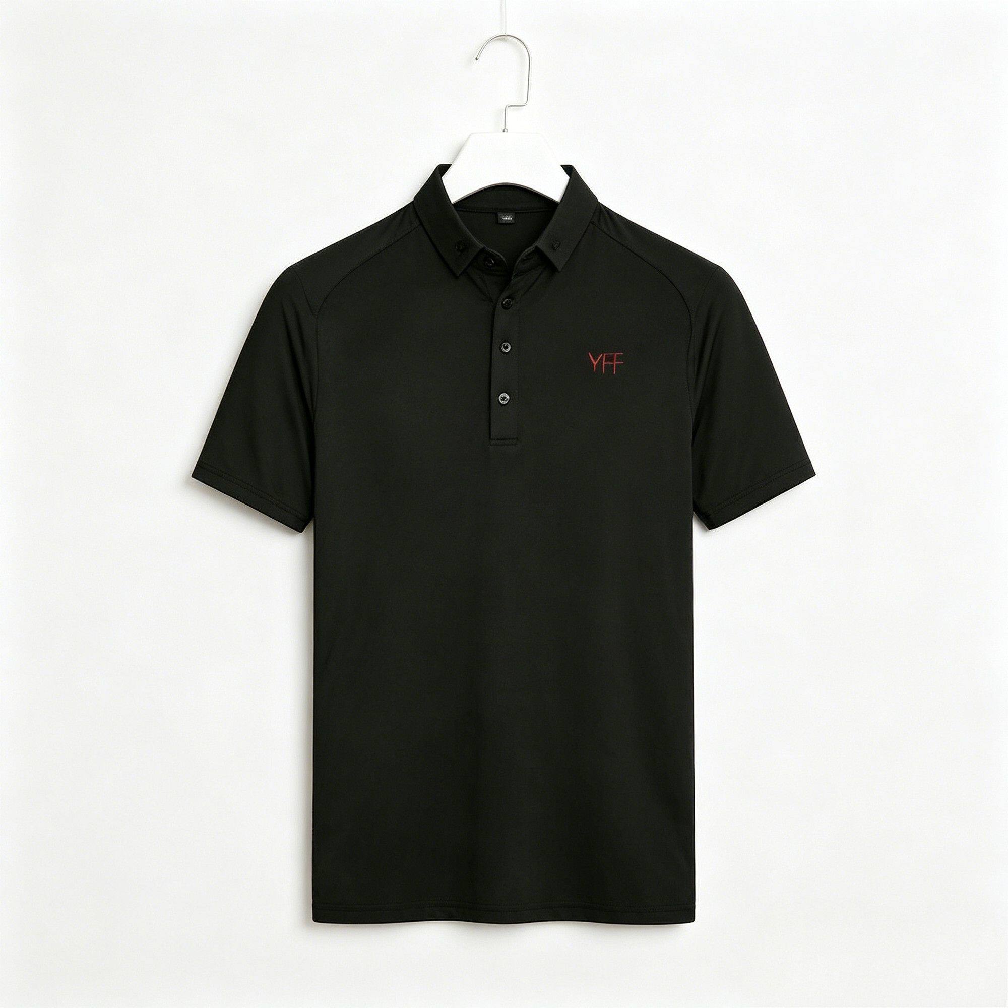 舞蹈服练功服上衣男插肩短袖黑色POLO衫立领国标舞摩登舞练舞服