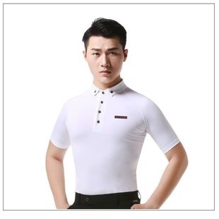 长袖练功服舞蹈新款跳舞服装短袖成人男士摩登舞上衣男拉丁舞服