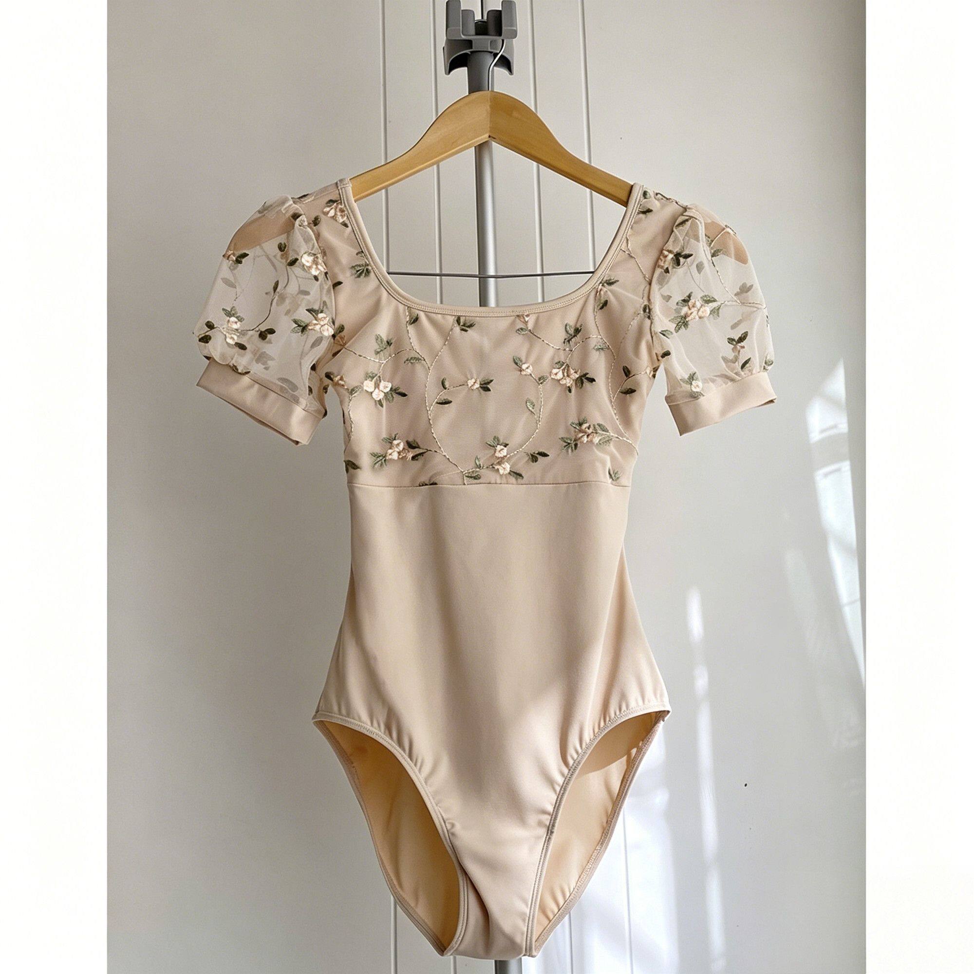 芭蕾舞连体体操服成人女形体空中瑜伽刺绣练功服基训舞蹈服
