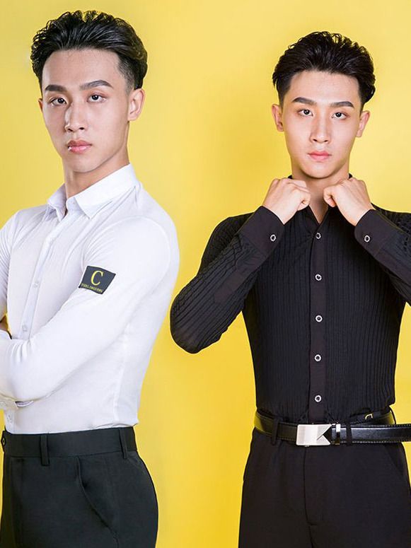 男士摩登舞服舞蹈服上衣成人拉丁舞舞蹈练功服衬衫DA799