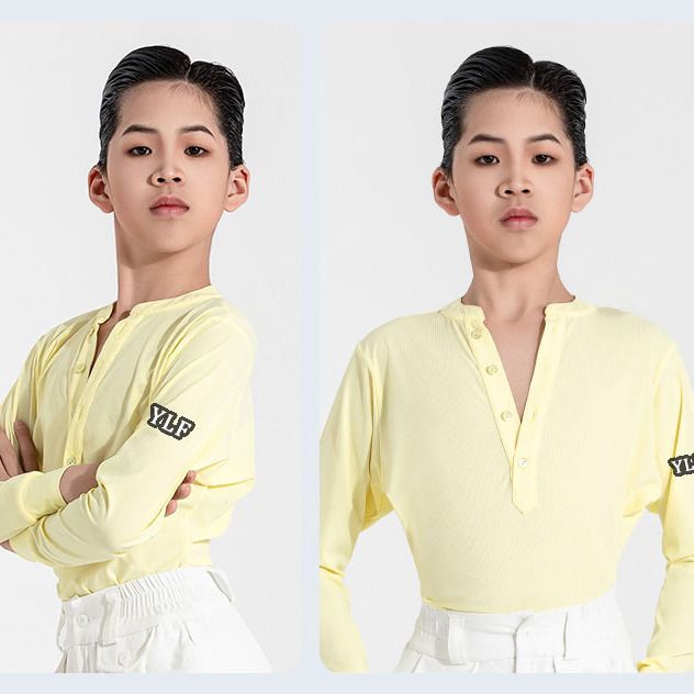 拉丁舞服新款多巴胺男女款长袖上衣早春练功服高级上衣训练服