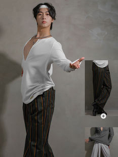 拉丁舞练功服男女成人摩登舞国标跳舞服针织基础练功上衣YS534