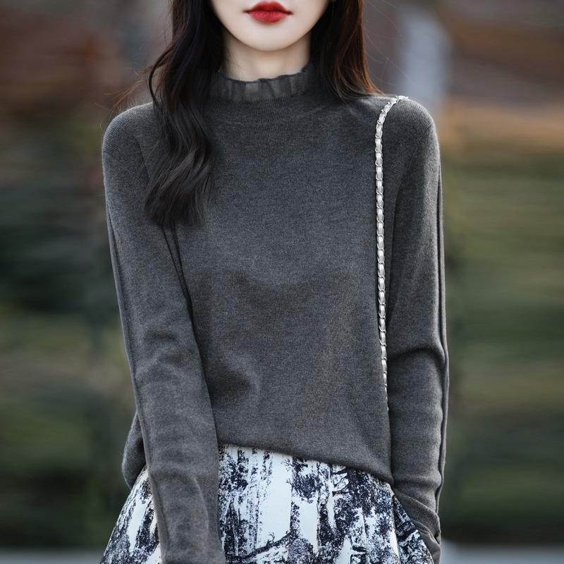 高级感蕾丝花边针织衫毛衣