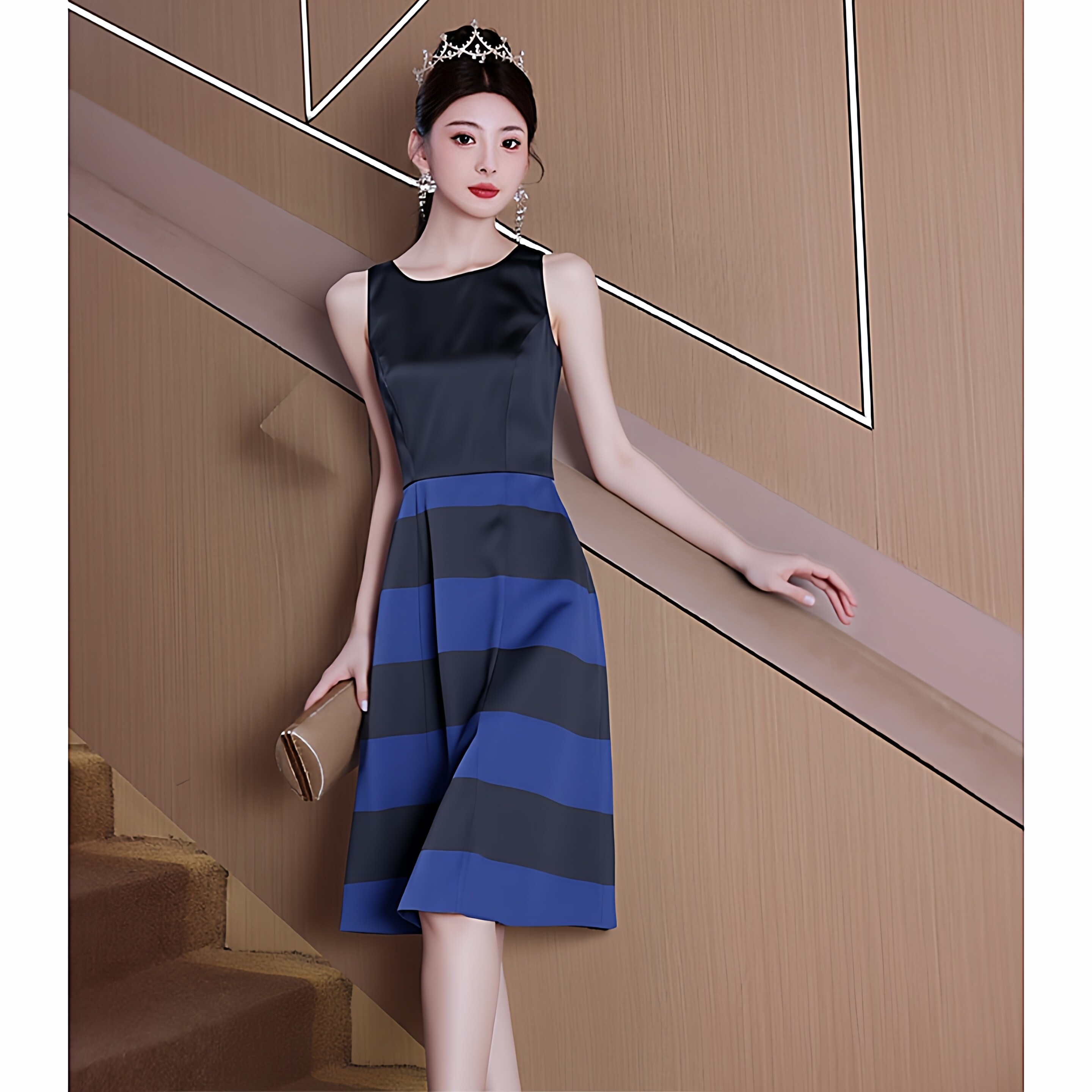 晚礼服裙女大码露背轻奢高端高级感缎面收腰蓬蓬连衣裙子春秋新款